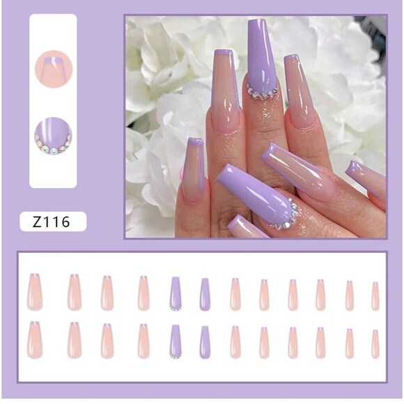 Julie Press On Nail Set - Picture 1 of 2
